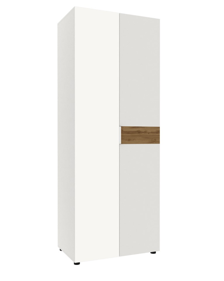 Шкаф распашной Лотос с зеркалом 2х-дверный 06-SK800 , Белый (тиснение)/Дуб крафт, Белый (тиснение)