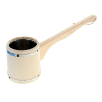 Ковш "Емеля" 1,2л с нержавеющей вставкой (длинная ручка), Банный Эксперт