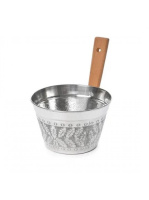 Ушат 5л, STANDART алюминиевый, ручка из осины, 212F, Банный Эксперт