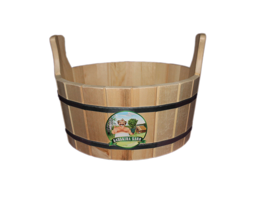 Шайка с пластиковой вставкой10л, Бацькина баня