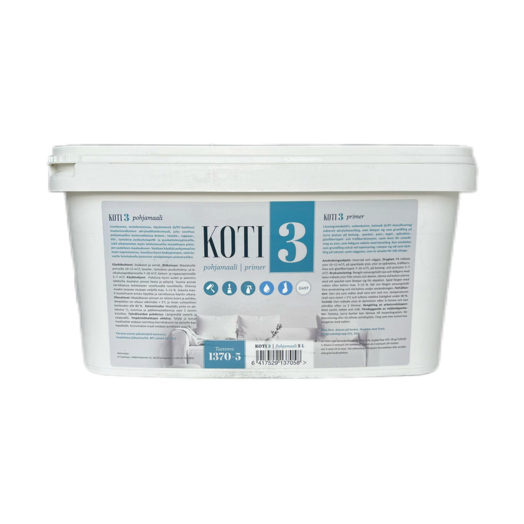 Грунтовочнная краска KOTI 3(Коти 3) акрилатно-латексная  для внутренних работ