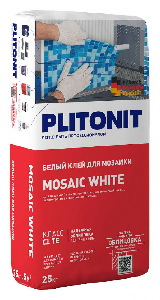 Клеи Plitonit Mosaic White, 25 кг