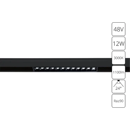Магнитный трековый светильник Arte Lamp LINEA A4674PL-1BK