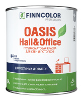 Краска OASIS HALL & OFFICE C глубокоматовая  0,9л (краска для стен и потолков устойчивая к мытью)