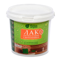 Лак бесцветный для бани и сауны 0,9 кг Банные штучки