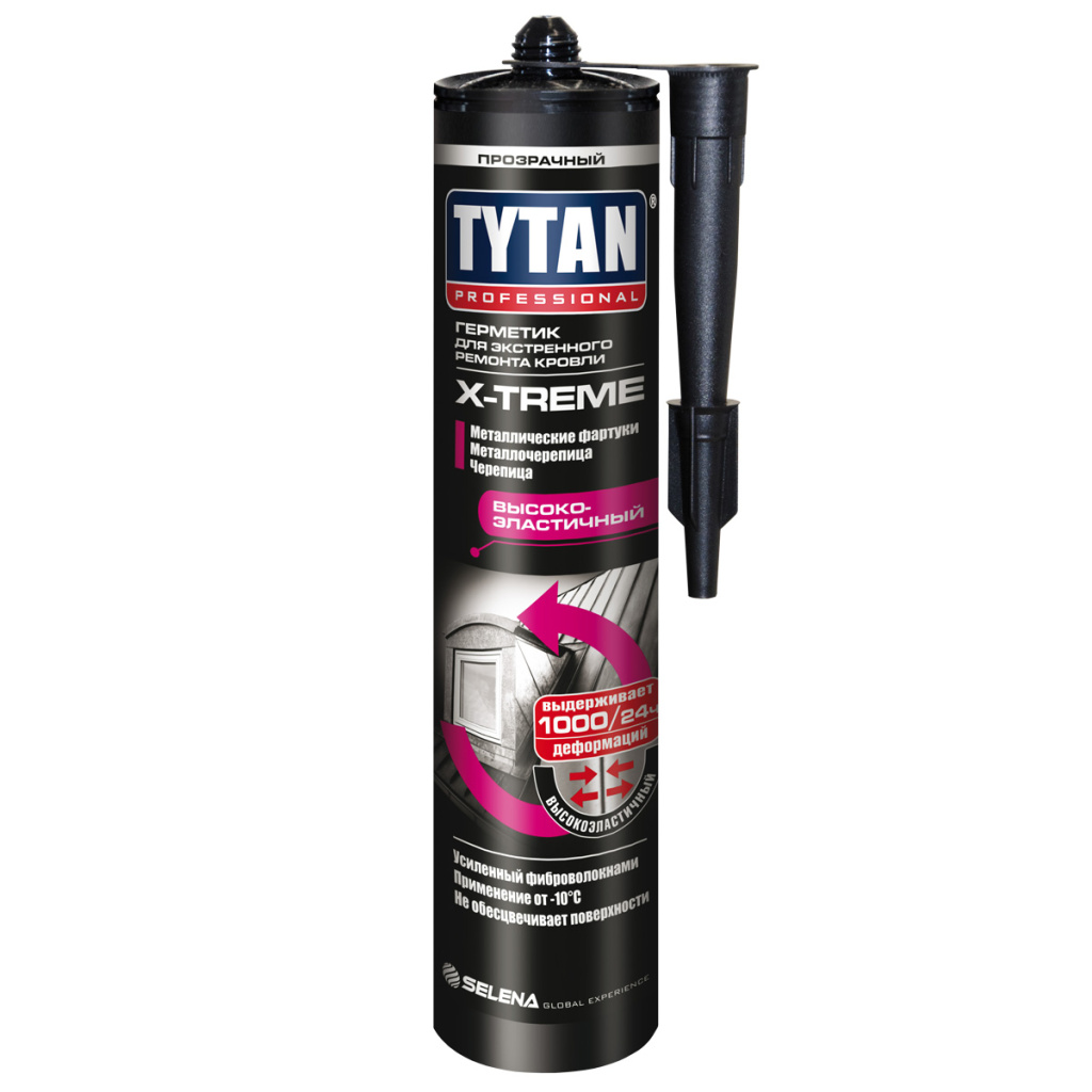 Герметик TYTAN Professional X-treme для экстренного ремонта кровли (прозрачный) 310мл
