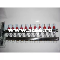 Коллект. группа IVR "804" нерж. 1",11вых 3/4"(ЕК), расхдм., т/с вент. (180422511)