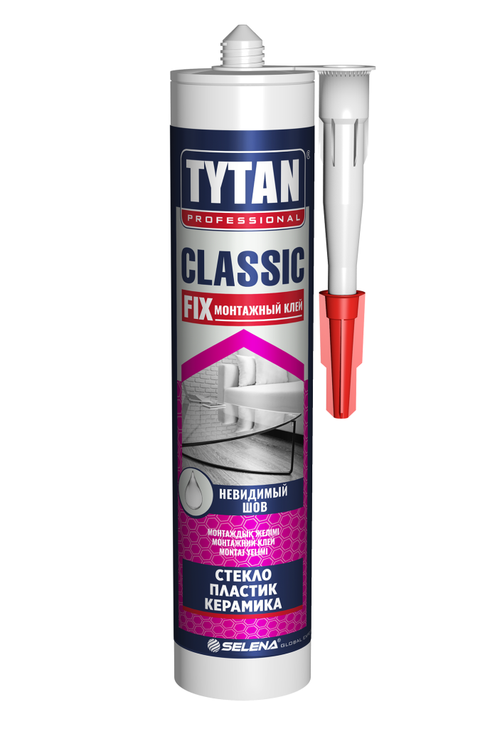 Клей монтажный Classic Fix прозрачный Tytan Professional 310 мл.