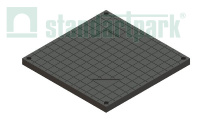 Крышка PolyMax Basic пластиковая черная к дождеприемнику-пескоуловителю 400х400