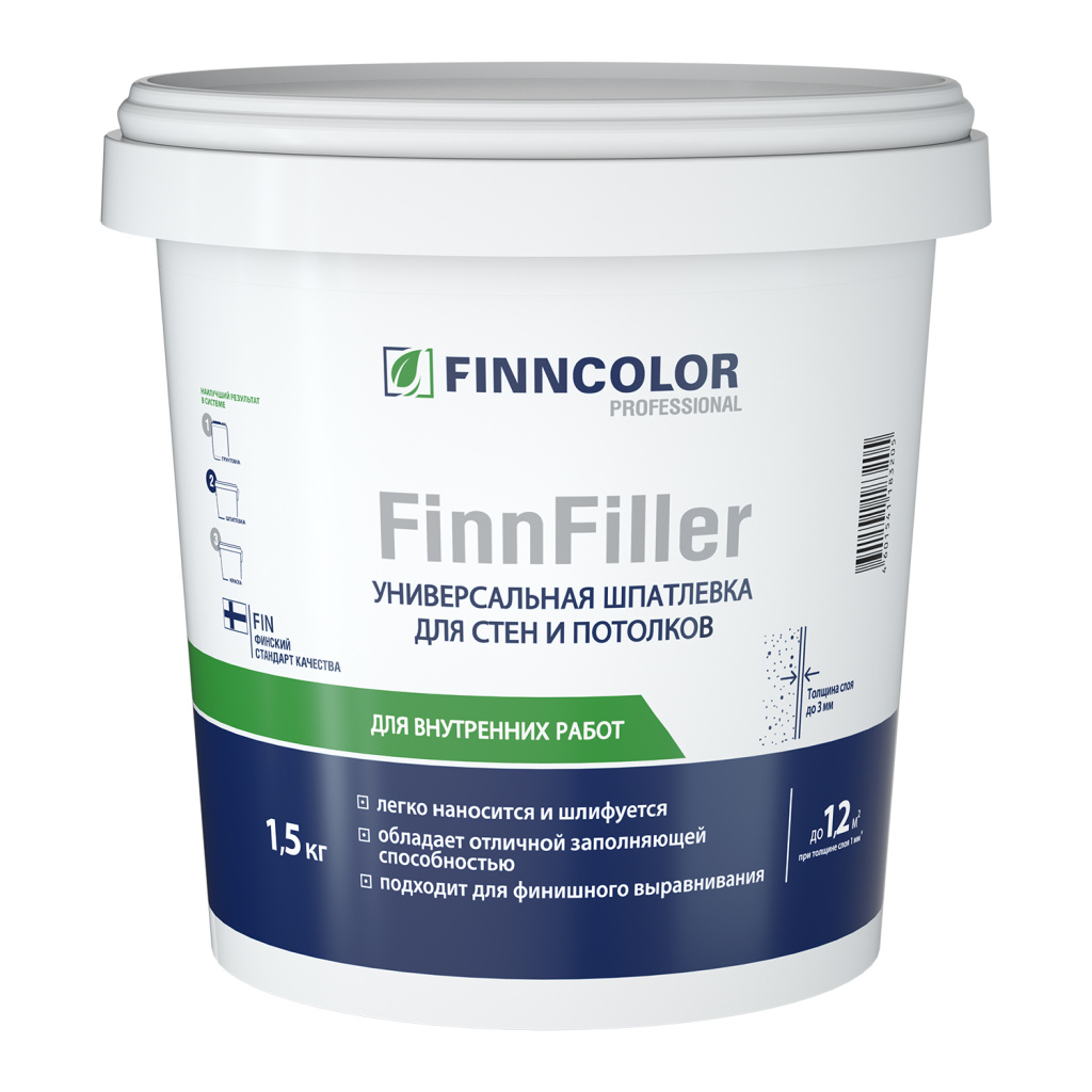 Шпатлевка финишная FINNFILLER 0,9л