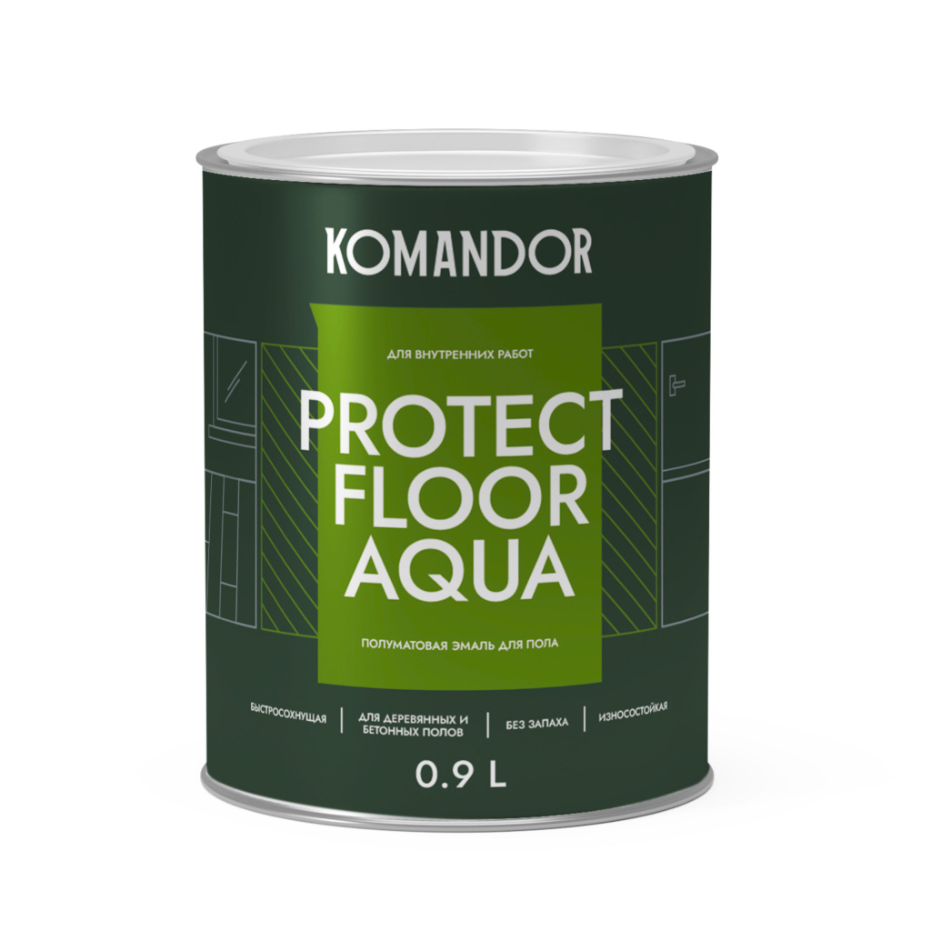 Эмаль для пола  PROTECT FLOOR AQUA   полуматовая