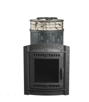 Печь для бани ПроМеталл Атмосфера L в ламелях Пироксенит + сетка New с тоннелем