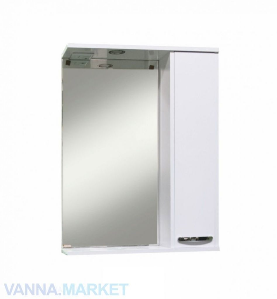 Зеркало-шкаф Sanita Квадро 60 с освещением, белый