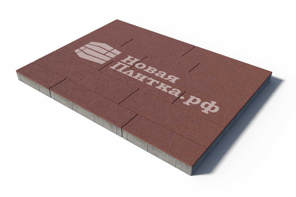 Тротуарная плитка Паркет Табула 16.Псм.8 комплект из 5-ти камней, высота 80 мм гранитный Красный