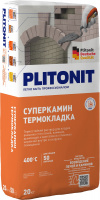 Раствор Plitonit СуперКамин ТермоКладка термостойкий, для кладки печей и каминов, красный, 20 кг