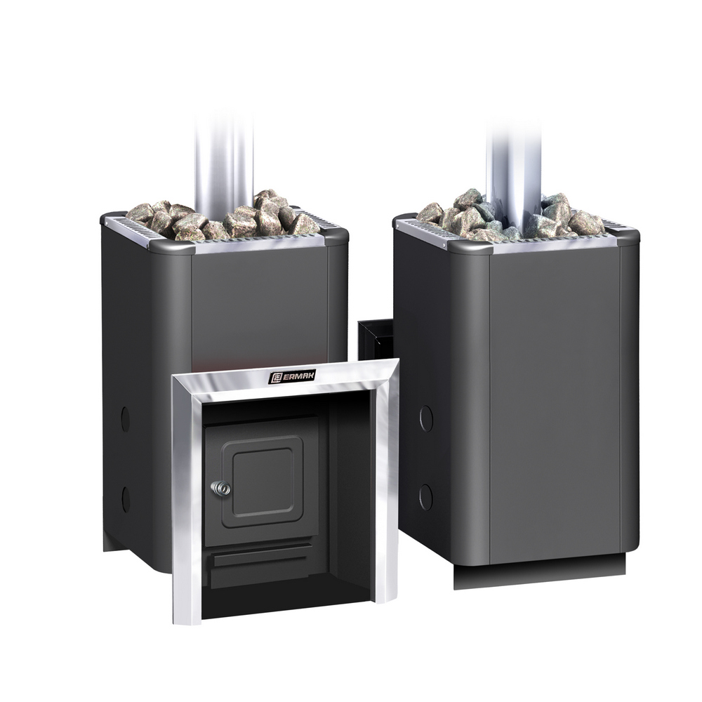 Печь для бани газовая Ермак Уралочка 12 Carbon, антрацит, без ГГУ