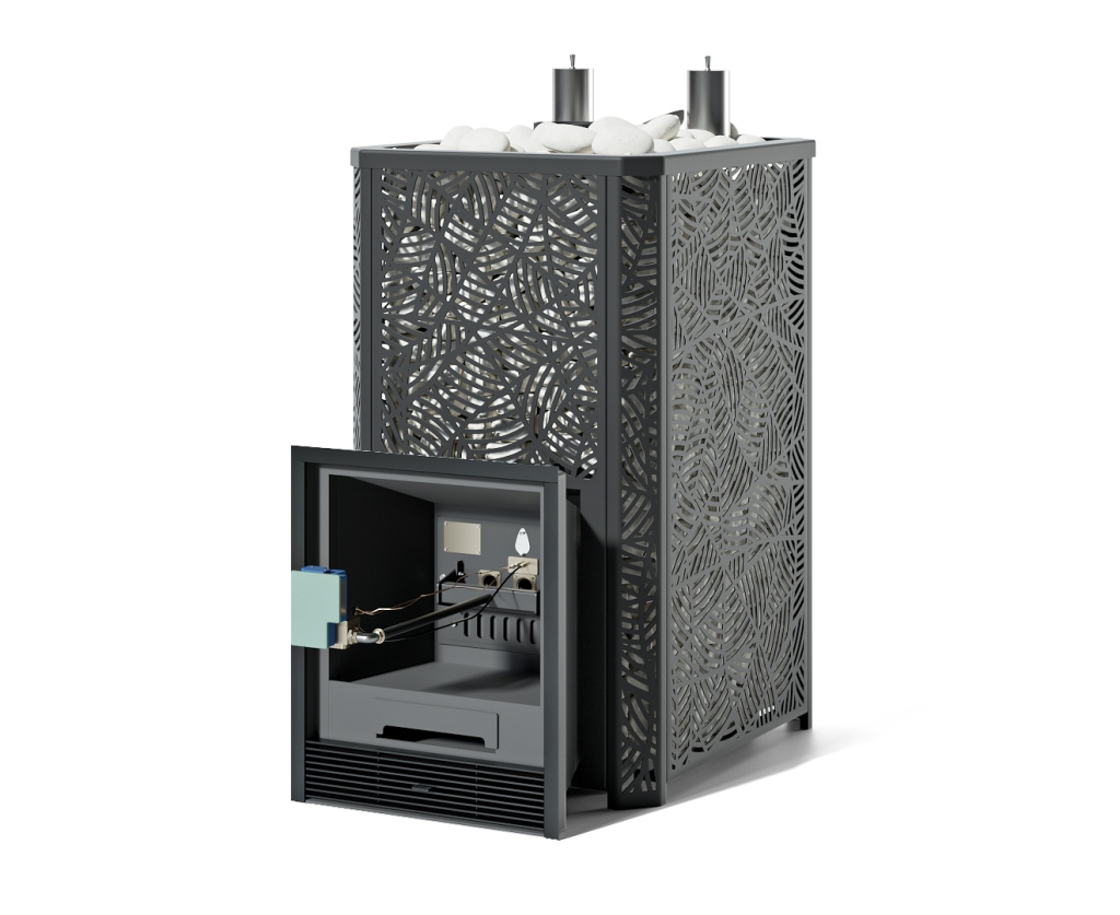Печь для коммерческой бани ИзиСтим Ялта 40К Premium Модерн (2024) черный с ГГУ-40