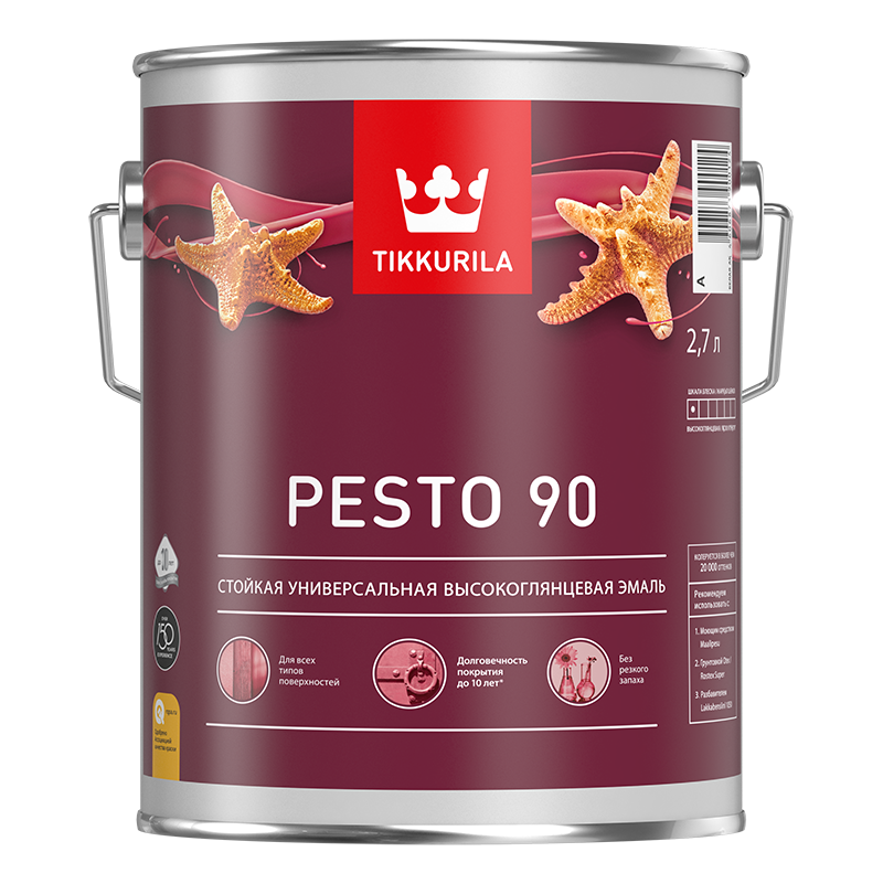 Эмаль PESTO 90 A высокоглянцевая 2,7л/3 кг. (краска алкидная универсальная)