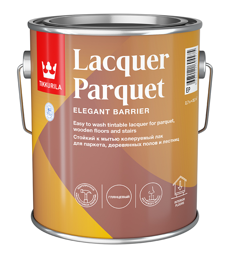 Лак паркетный Lacquer Parquet /EURO KIRI EP глянцевая 2,7л