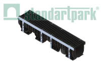 Лоток водоотводный пластик. PolyMax Drive DN150 h216 с решетк. щелевой чугунной ВЧ кл.D400 (к-т)