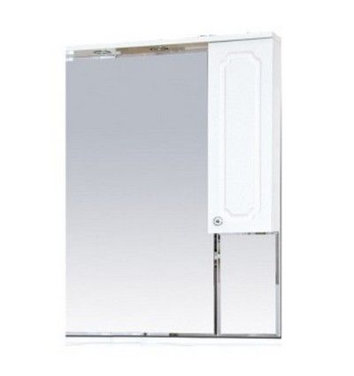Зеркало со шкафом Misty Александра-75 белый металлик