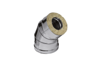 Колено Феррум утепленное угол 135° нержавеющее (430/0,5мм)/зеркальное ф250/350 по воде