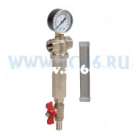 Осадочный фильтр  3/4" FHMB34_X (с картриджем на 100 мкм, манометром) AquaFilter (1 шт.)