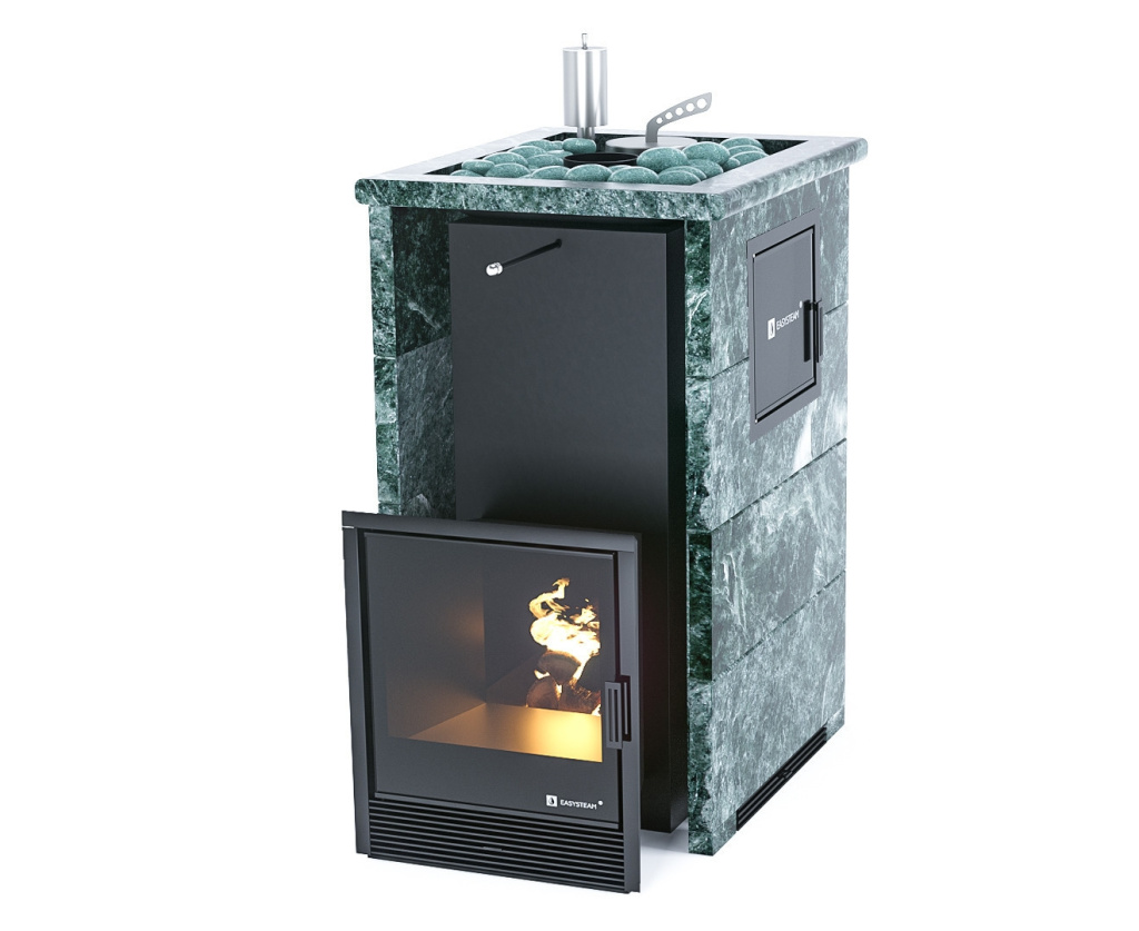 Печь для бани ИзиСтим Сочи М2 Premium 3-х ст.кожух змеевик откр.верх (вх.справа)