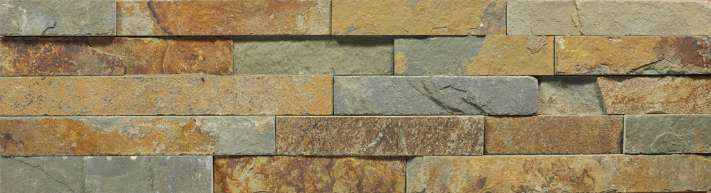 Плитка Сланец мультиколор 150*600*15-20мм (0.63м2)7шт