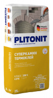 Клей Plitonit СуперКамин ТермоКлей термостойкий, для облицовки печей и каминов, 25 кг