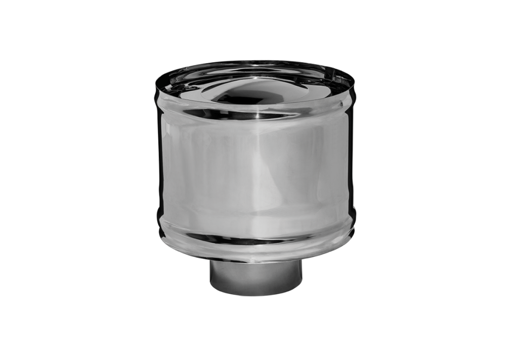 Зонт Феррум нержавеющий (430/0,5 мм) ф200 с ветрозащитой по воде RAL 9005 черный