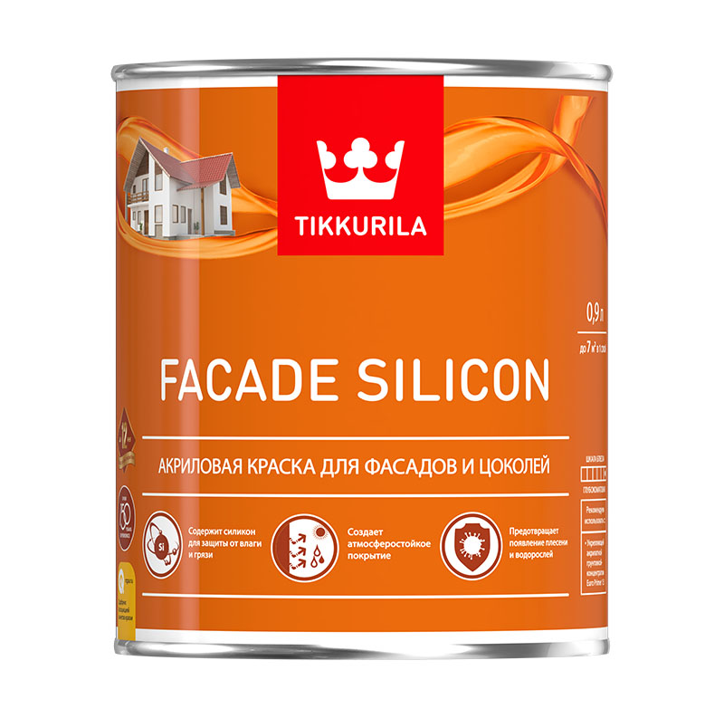 Краска фасадная Facade Silicon C глубокоматовая 0,9л