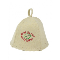 Шапка для бани "Баня парит силу дарит" Бацькина баня