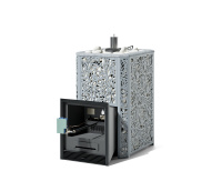 Печь для бани ИзиСтим Ялта 25 Хохлома Premium газовая с ГГУ-40 пьезо AISI 430 (2025) серая