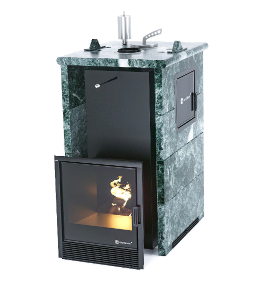 Печь для бани ИзиСтим Сочи М2 Premium в 3-х ст.кож.змеевик закр.верх (вх.с тыла) футеровка AISI 321