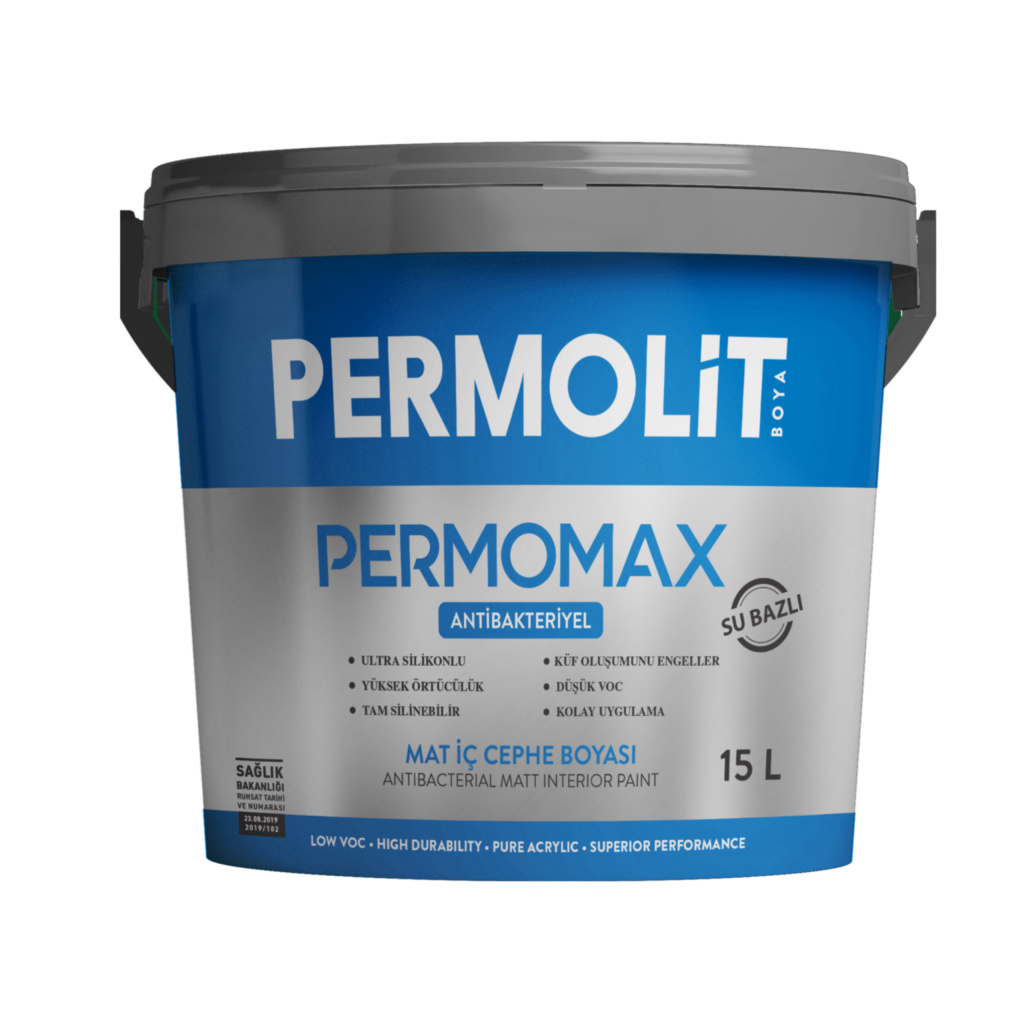 Интерьерная краска PERMOMAX (Пермомакс)  матовая, антибактериальная, модифицирована силиконом, 15л.