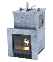 Печь для бани ИзиСтим Сочи М2 в 4-х стор.кожухе талькохлорит закр.верх, вход справа, с КТК