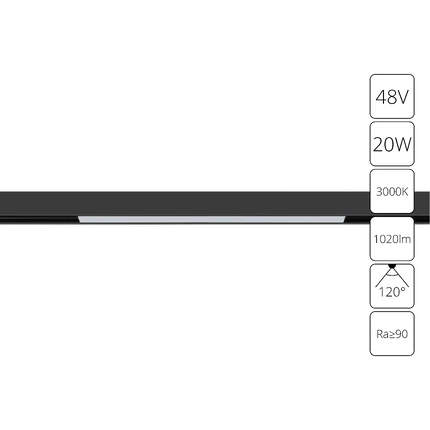 Магнитный трековый светильник Arte Lamp LINEA A4673PL-1BK