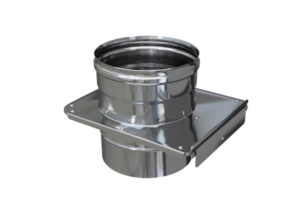 Задвижка Феррум (шибер выдвижной) нержавеющая (430/0,8мм), ф200 RAL 9005