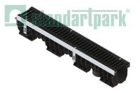 Лоток водоотводный PolyMax Drive DN100 h170 пластик. с решетк. щелевой чугунной ВЧ кл.С (комплект)