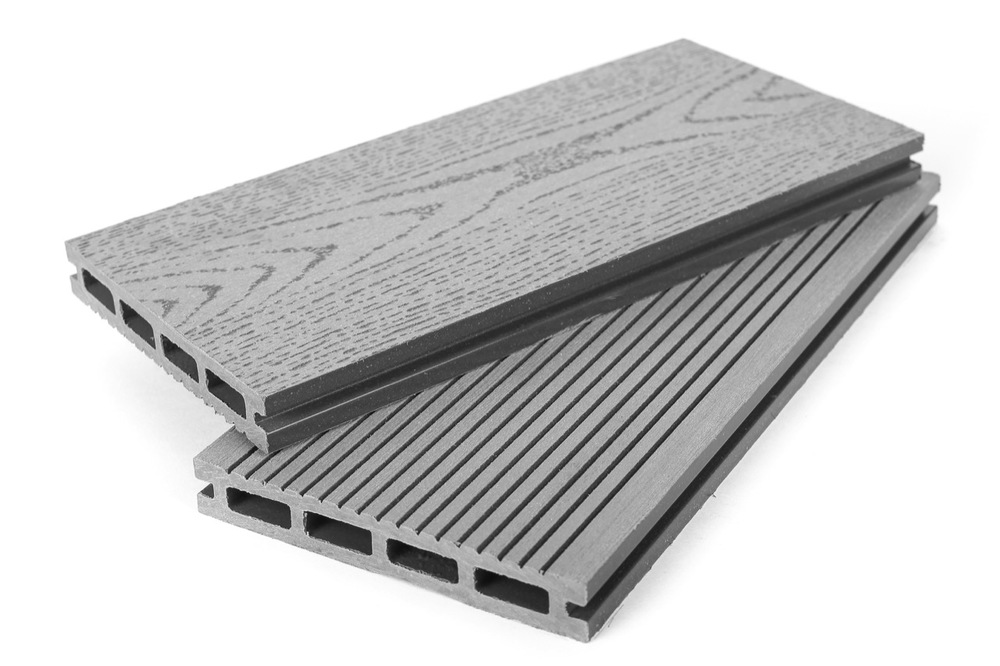 Террасная доска Grand Line 140мм вельвет и тиснение Серый 3м (БШТ)