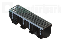 Лоток пластиковый PolyMax Drive DN200 h300 с решеткой ячеистой ОС кл.А15 (к-т)
