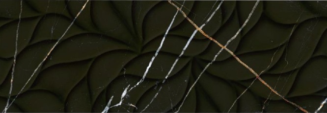 Плитка настенная Black & Gold Struttura 242x700 черная