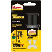 Клей Эпоксидный Момент Супер Эпокси прозрачный 6 мл. шприц 804437