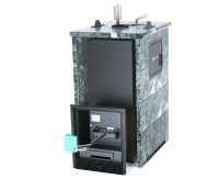 Печь для бани ИзиСтим Геленджик М2 Premium в 3-х стор. кожухе змеевик вход с тыла закр.верх с ГГУ-60