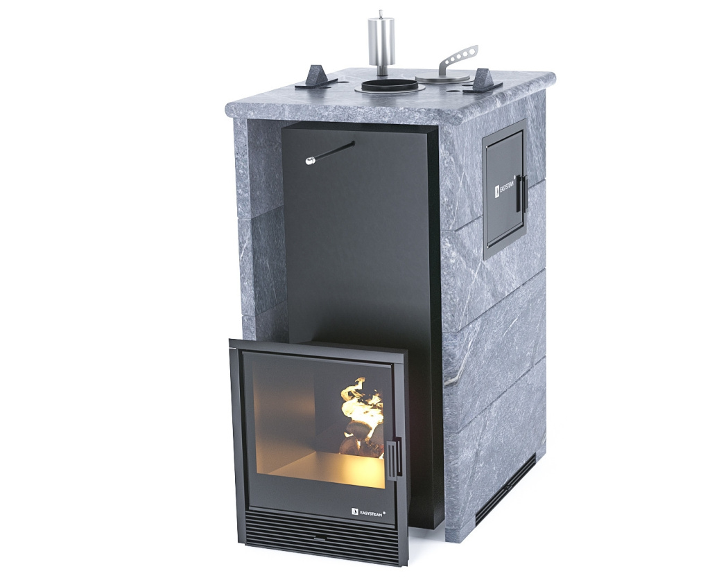 Печь для бани ИзиСтим Геленджик М2 Premium в трехстор. кожухе из талькохлорита закр.верх с тыла 321