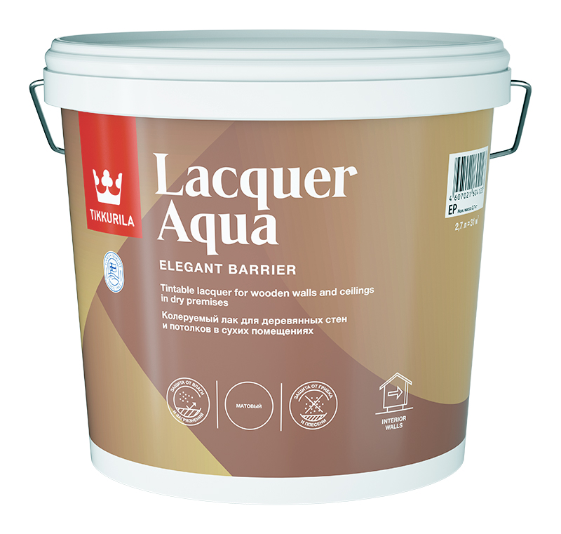 Лак интерьерный EURO LACQUER AQUA EP матовая 2,7л