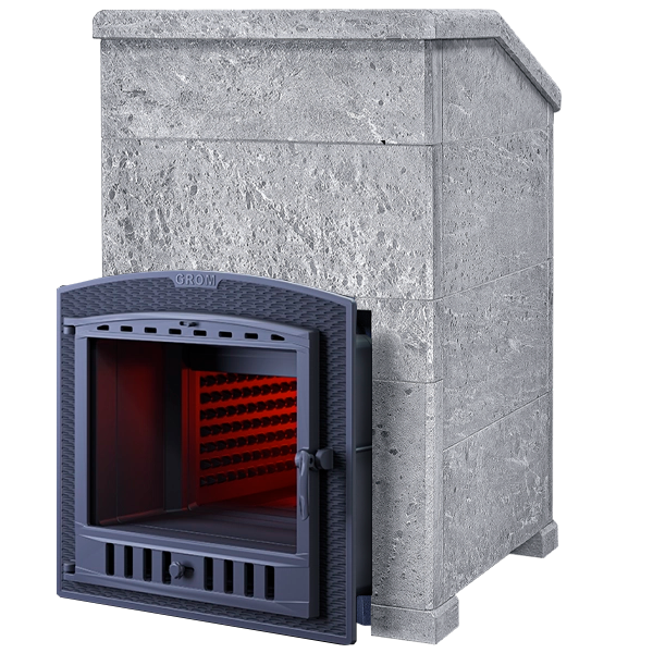 Печь для бани GFS Гром 50П2 в облицовке Президент 1220/60 Талькомагнезит (верх.)