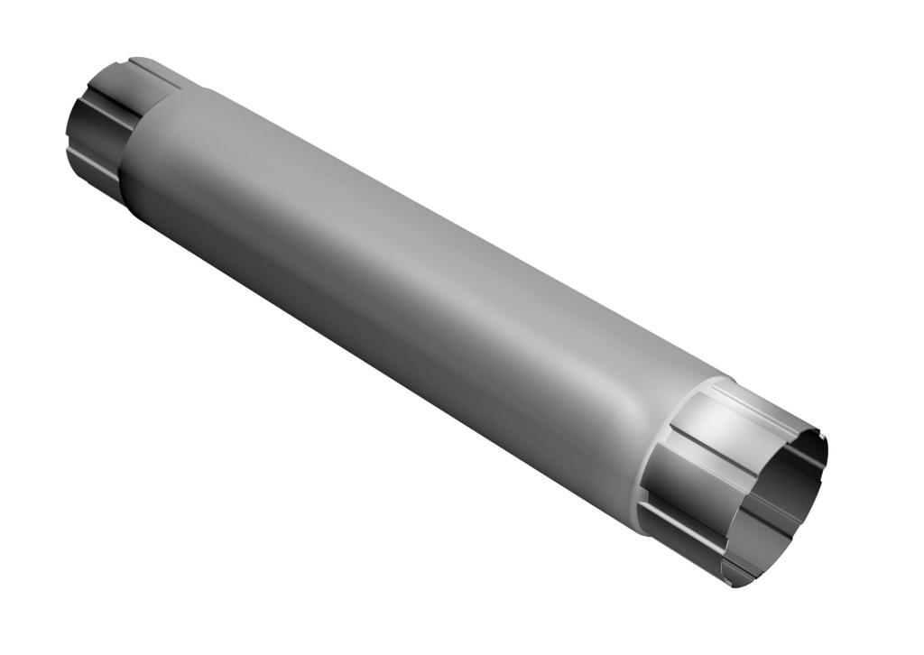 Труба соединительная круглая 1м GL PU 125/90 мм ме (Сигнальный белый)