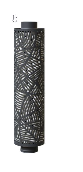 Экономайзер ИзиСтим (каменка натрубная) нержавеющий Модерн 500 мм ф120мм черный